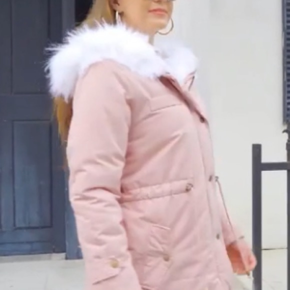 fur hood blush pink jacket Snowboard Jacket - Picture 5 of 8